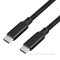 Carga rápida 5A 10 Gbps Nylon trenzado Macho a macho USB Tipo C Tipo C Cargador de 100W Cable PD 3M